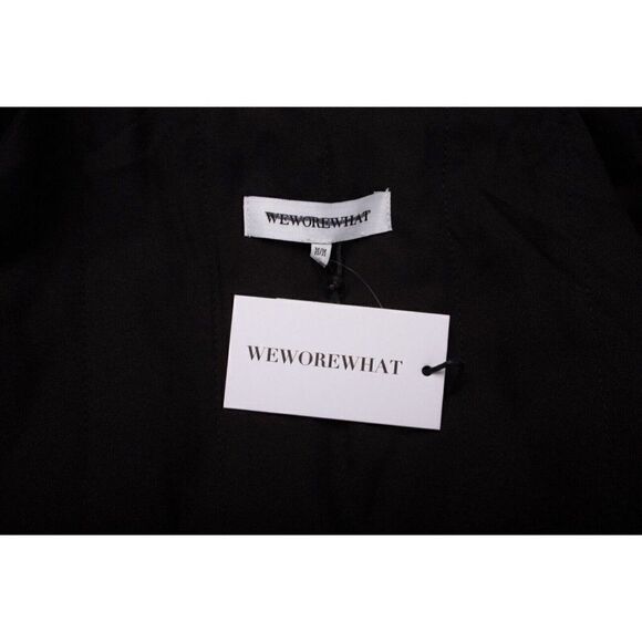 We Wore What Womens Black Oversized Biker Jacket Coat M Faux Leather Heavy - Picture 7 of 7